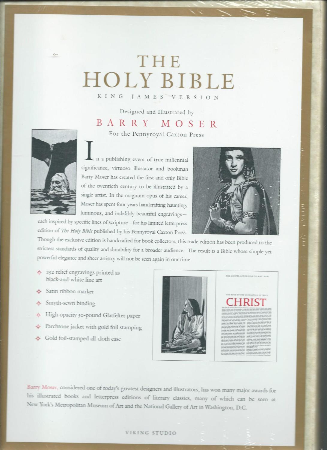 The Holy Bible King James Version Pennyroyal Caxton Barry Moser Illustrator The Holy Bible King James Version Pennyroyal Caxton Barry Moser Illustrator