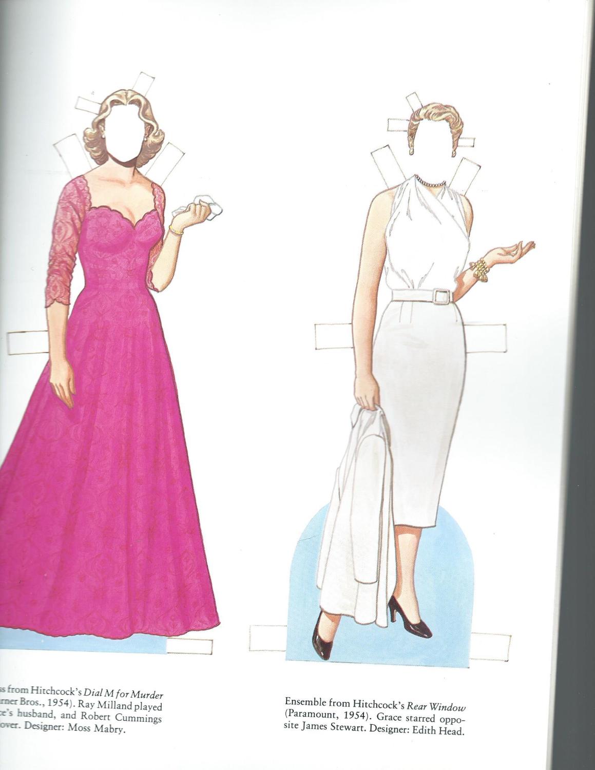 grace kelly paper dolls