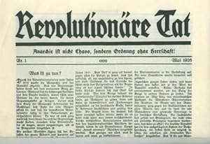 Anarchie ist nicht Chaos, sondern Ordnung ohne Herrschaft. Nr. 1-3/1926.