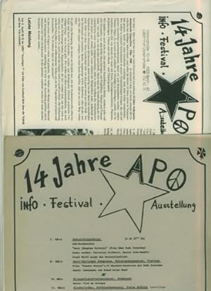 2 Flugschriften, 14 Jahre APO. Info - Festival - Ausstellung. Einladung zum Festival un Programmf...