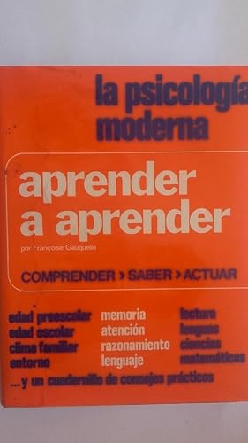 La psicología moderna. Aprender a aprender