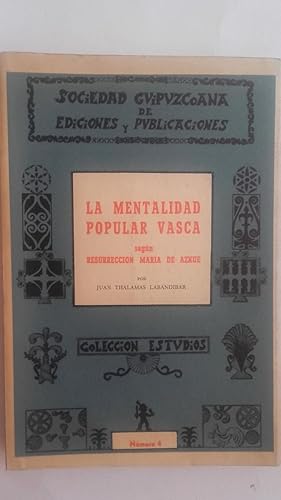 La mentalidad popular vasca según Resurrección María de Azkue