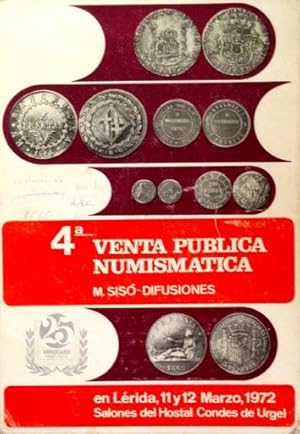 4ª VENTA PUBLICA NUMISMATICA, Lerida, 11 y 12 Marzo 1972