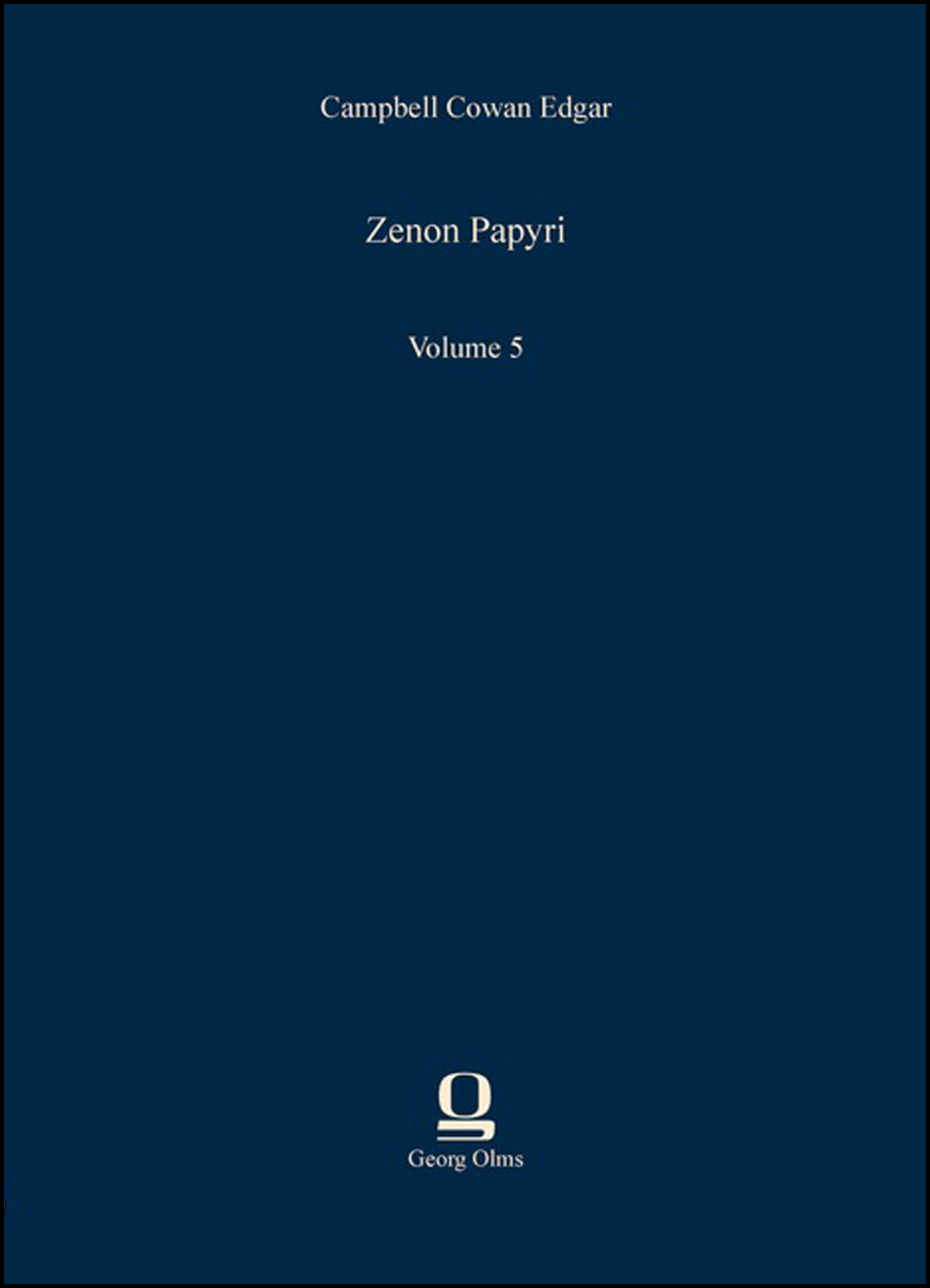 Zenon Papyri, Band 5 - Edgar, Campbell Cowan