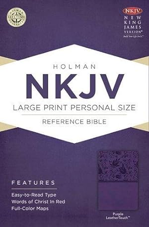 NKJV Large Print Personal Size Reference Bible, Purple LeatherTouch