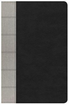 NKJV Large Print Personal Size Reference Bible, Black/Gray Deluxe LeatherTouch, Indexed