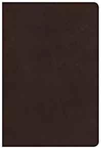 CSB Large Print Ultrathin Reference Bible, Brown Genuine Leather, Black Letter Edition, Indexed