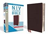 NIV, Thinline Bible, Large Print, Bonded Leather, Burgundy, Red Letter Edition, Thumb Indexed, Co...