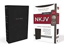 NKJV, Thinline Bible, Compact, Leathersoft, Black, Red Letter Edition, Comfort Print: Holy Bible,...