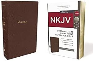 NKJV, Reference Bible, Personal Size Giant Print, Leathersoft, Brown, Red Letter Edition, Comfort...