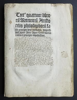 Text quattuor libro Meteororu Aristotelis philosophoru facile principis bene emedatus. Impression...