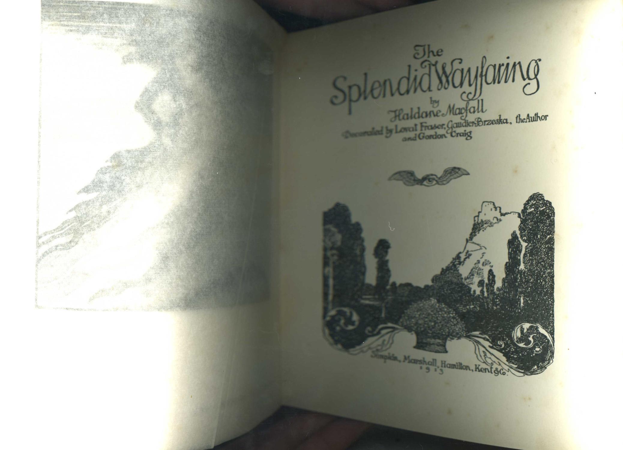 THE SPLENDID WAYFARING by Haldane Macfall: Very Good Hardcover (1913 ...