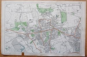 Bacon Large Scale London Street Map: Hanwell, Ealing, Brentford, Acton