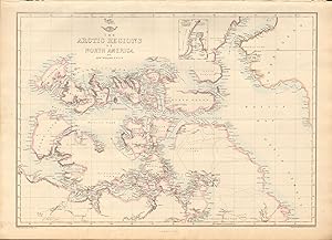 1863 LARGE ANTIQUE MAP - DISPATCH ATLAS- ARCTIC REGIONS OF NORTH AMERICA