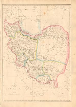 1863 LARGE ANTIQUE MAP - DISPATCH ATLAS- PERSIA, IRAN