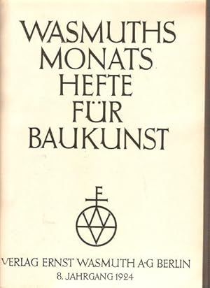 WASMUTHS MONASTSHEFTE FUR BAUKUNST