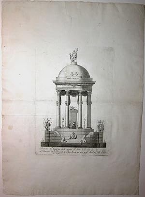 Perspectiva del tumulo que en las exêquias del Escmo Sr. D. Luis de Lacy se erigió en Barcelona e...