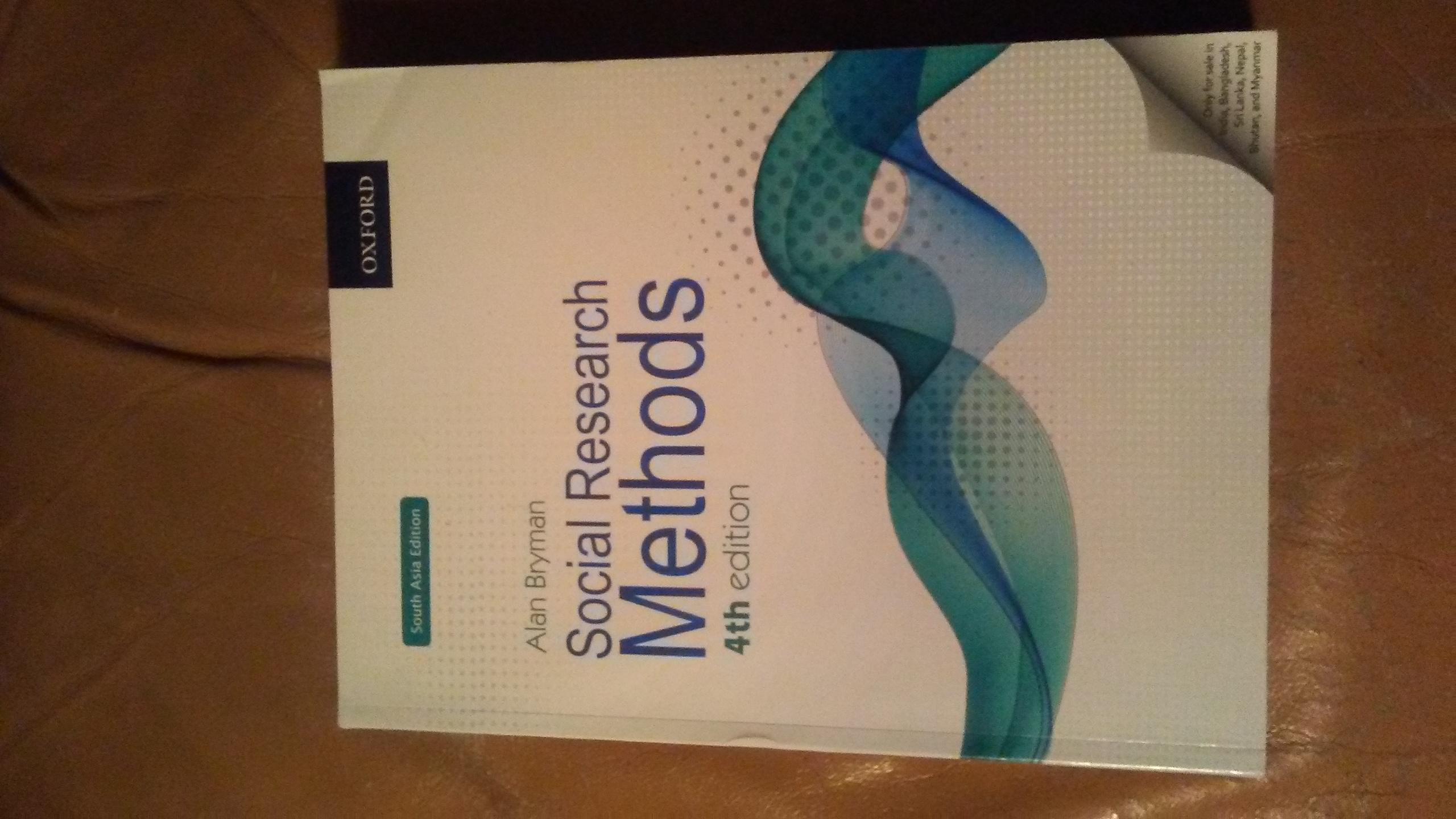 Social Research Methods 4th Fourth Edition International Edition By Alan Bryman Near Fine Soft Cover 2012 Fourth Printing Paraphernalia Books N Stuff