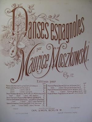 MOSZKOWSKI Maurice Danse Espagnole n° 5 2 Pianos 4 mains XIXe