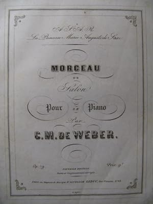 WEBER Morceau de Concert op 79 Piano ca1850