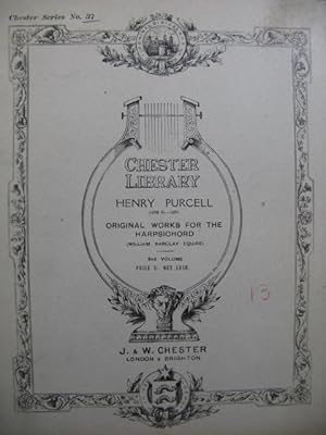 PURCELL Henry Original Works for the Harpsichord Vol 2 Clavecin