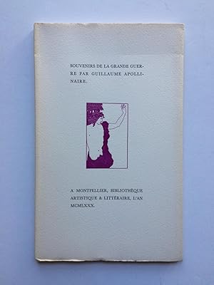 Souvenirs de la Grande Guerre [ Exemplaire sur Arches ]