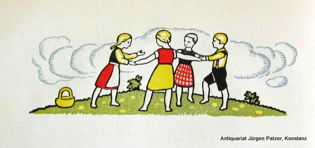 Bern, Staatlicher Lehrmittelverlag, 1928. Kl.-8vo. Mit farbigen Illustrationen von Ernst Linck. 98 S., 1 Bl. Schlichter Or.-Lwd.