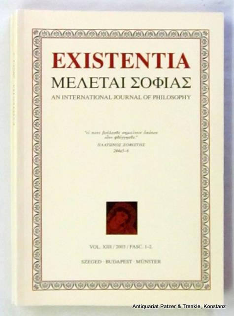 An International Journal of Philosophy. Vol. XIII, Fasc. 1-4 in 2 Bänden. Szeged, Budapest u. Münster 2003. Mit 2 Farbtafeln. 319 S. Or.-Kart. (ISSN 12155950).