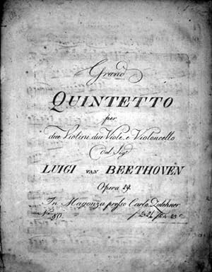 [Op. 29] Grand quintetto per due violini, due viole, e violoncello. Opera [handschr.:] 29