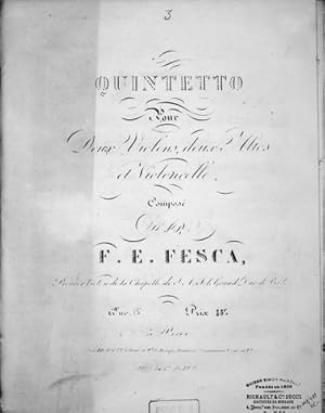 [Op. 15] Quintetto pour deux violons, deux altos et violoncelle. Oeuv. [handschr.: 15]