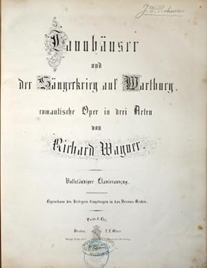 Tannhäuser und der Sängerkrieg auf Wartburg, romantische Oper in drei Akten. Vollständiger Clavie...