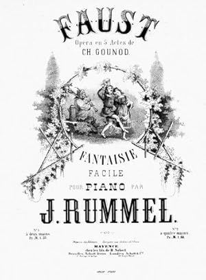 Faust. Opéra en cinq actes de Ch. Gounod. Fantaisie facile pour piano. No. 1 à deux mains