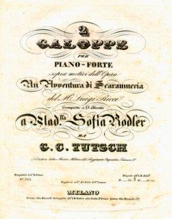 2 galoppe per piano-forte sopra motivi dell'opera Un avventura di Scaramuccia del M . Luigi Ricci