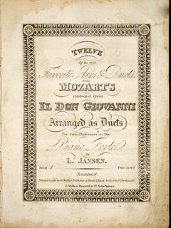 [K 527. Arr] Twelve of the most favorite airs & duetts from Mozart's celebrated opera Il Don Giov...