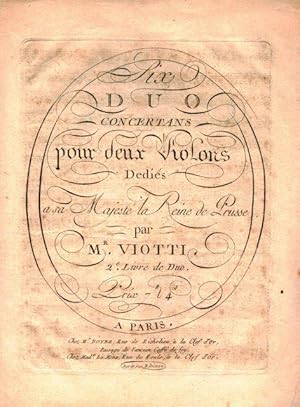 [G. 13-18] Six duos concertans pour deux violons. 2e. livre de duo