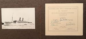Koninklijke Hollandsche Lloyd S.S. Gelria. Album met foto's, drukwerk en handtekeningen van reizi...