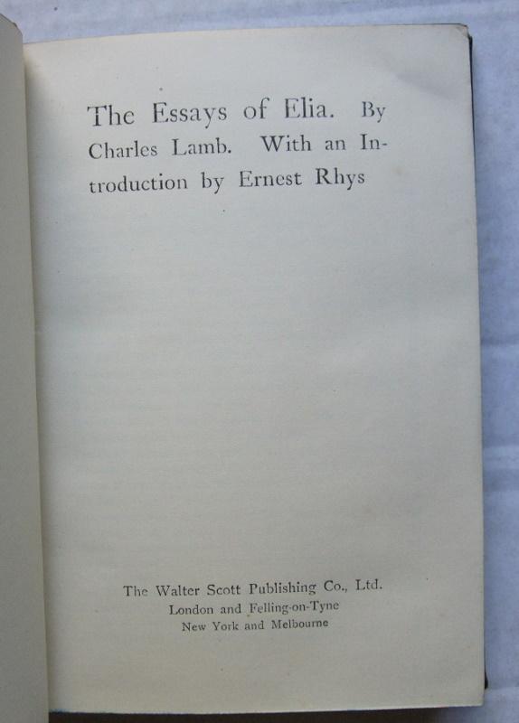 The Essays of Elia : Charles Lamb : Free Download, Borrow, and Streaming : Internet Archive essays of elia