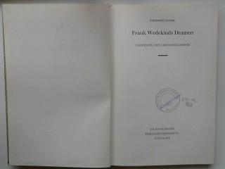 Frank Wedekinds Dramen. - Jugendstil und Lebensphilosophie.,
