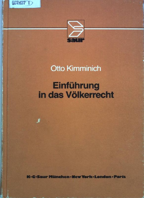 Einführung in das Völkerrecht Otto Kimminich Author