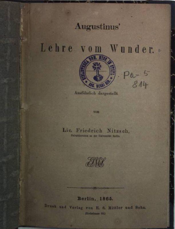 Augustinus' Lehre vom Wunder