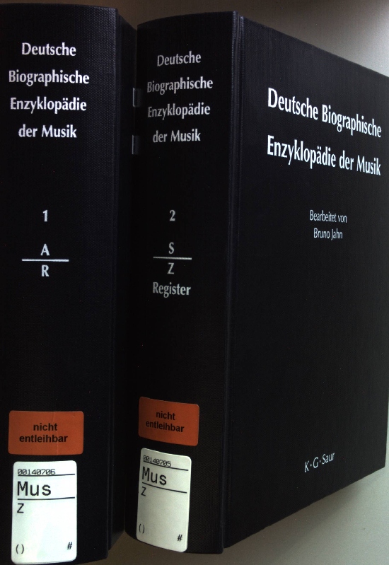 Deutsche Biographische Enzyklopädie der Musik (2 Bände KOMPLETT) - A bis Z/ Register.,