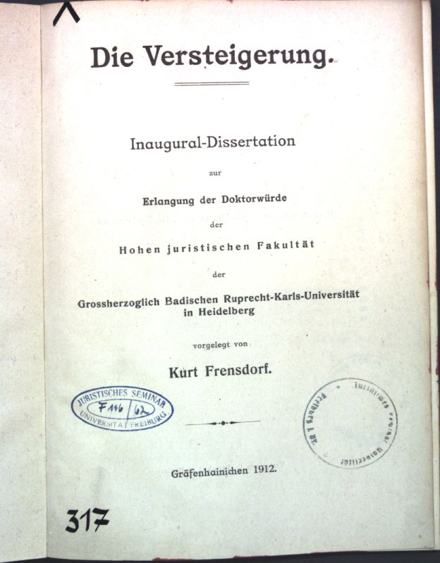 Dissertation inaugural