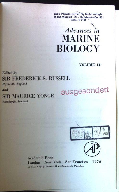 Advances in Marine Biology: v. 14 - Russell, Sir Frederick Stratten and Sir Charles Maurice Yonge