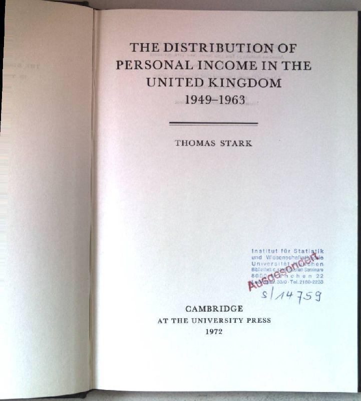 The Distribution of Personal Income in the United Kingdom 1949?1963