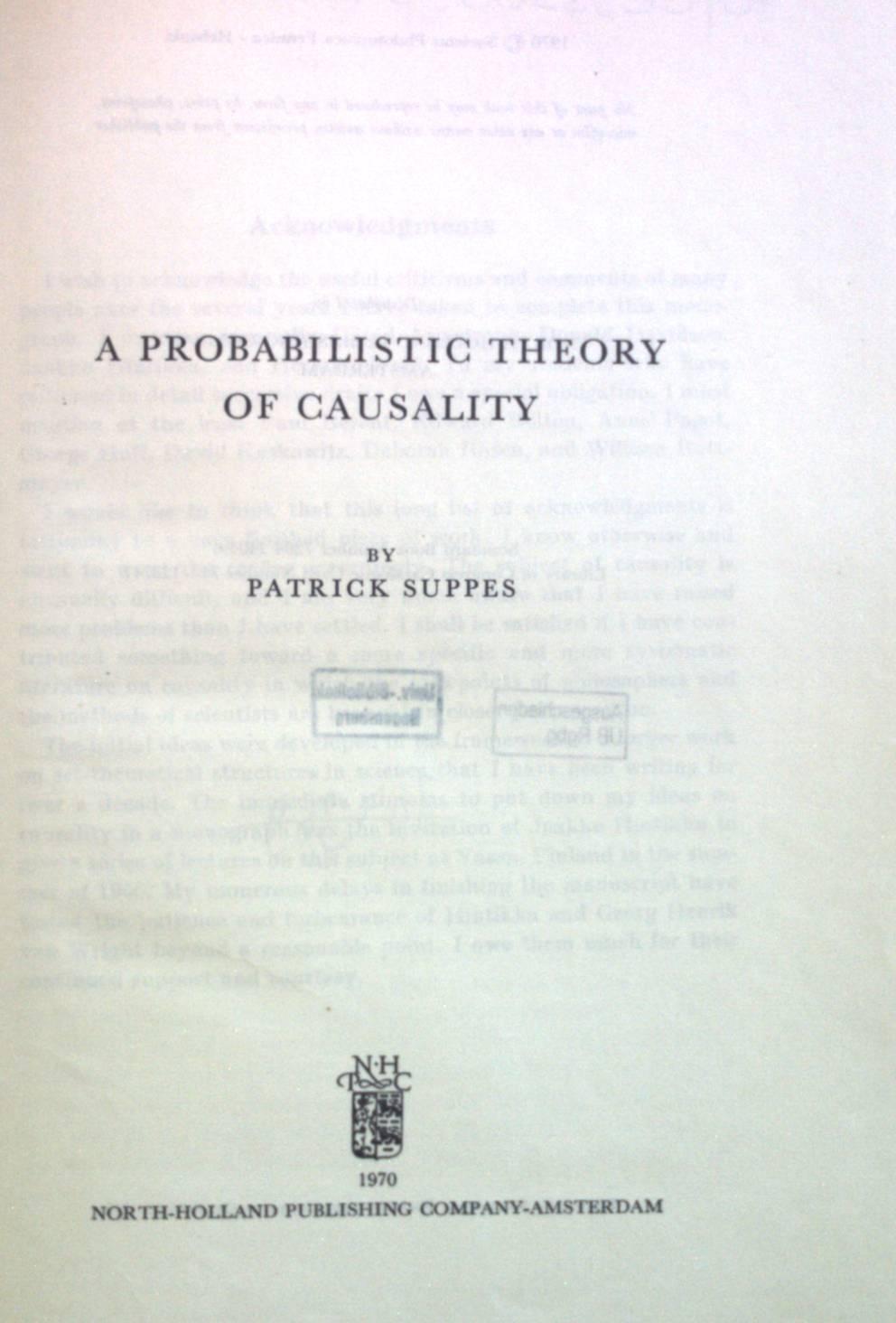 theory of causality theory of causality