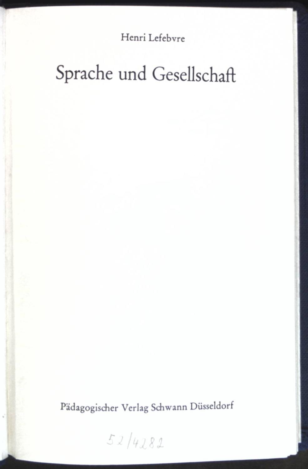 Sprache und Gesellschaft. Sprache und Lernen ; Bd. 23 - Lefebvre, Henri