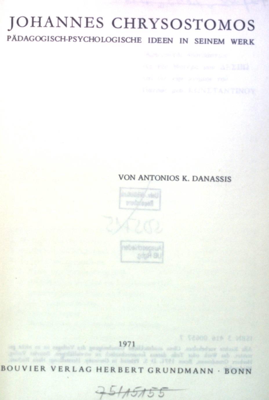 Pädagogisch-psychologische Ideen bei Johannes Chrysostomos