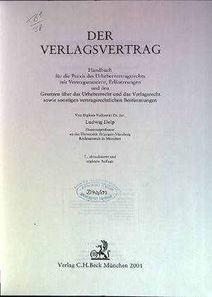 Der Verlagsvertrag Handbuch Für Die Praxis Des