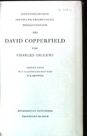 David Copperfield, Erster Band von Dickens, Charles:: Gut ...
