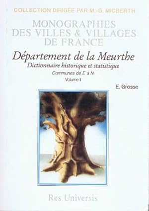 Communes De E A N / Departement De La Meurthe / Dictionnaire Historique Et Statistique 2